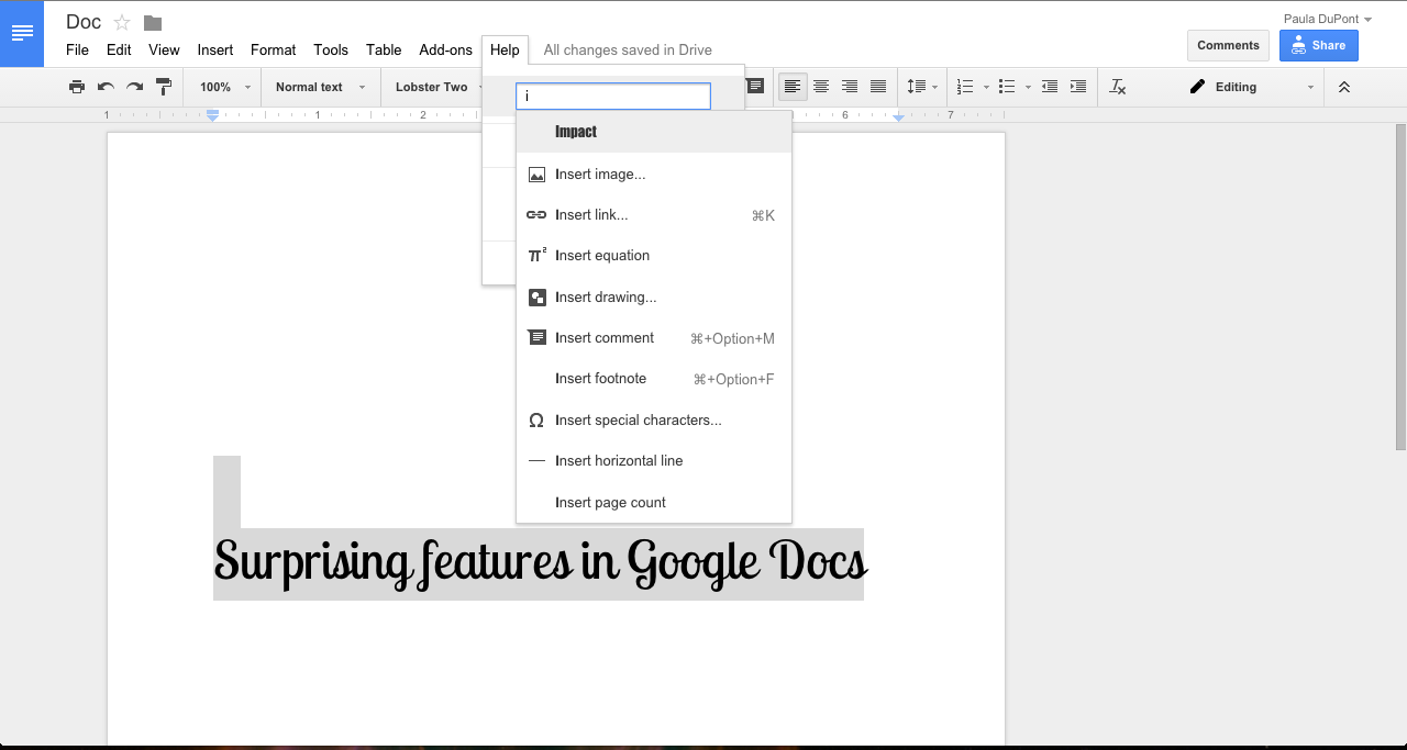 What is command shift 7 in google docs for mac free